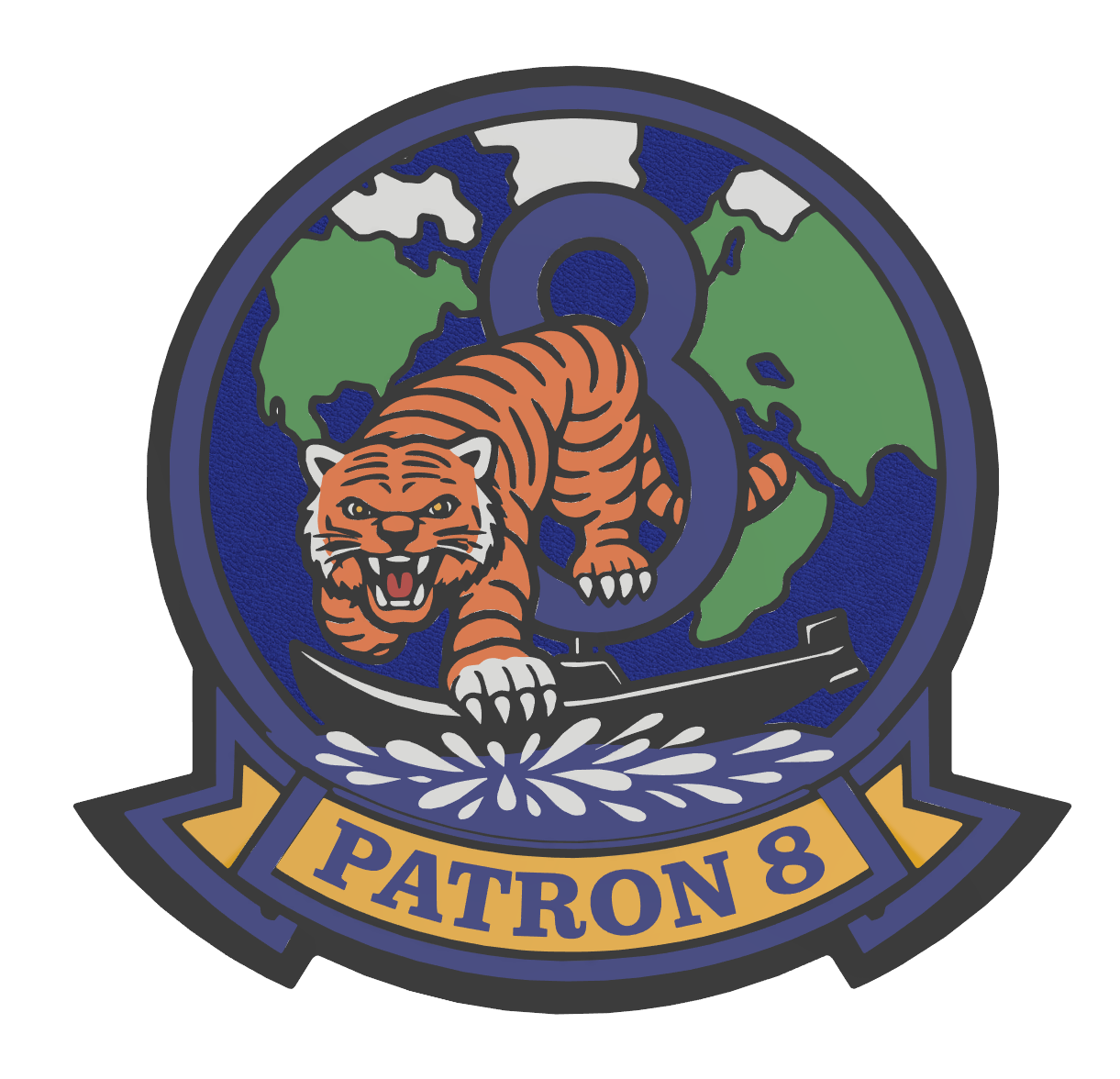 VP-8 “Patron Eight” – 3D Printed Wall Plaque
